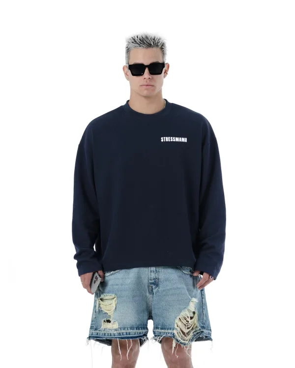 SS26 WAFFLE LONGSLEEVE - DARK BLUE
