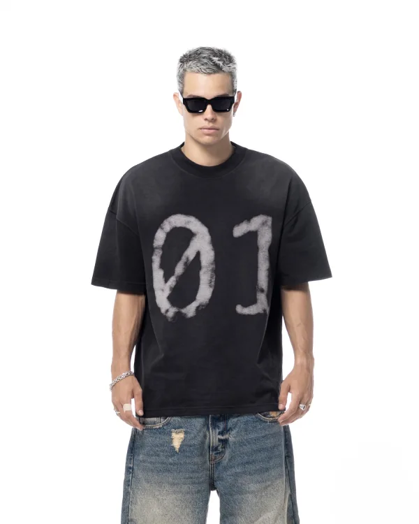 01 WASHED V2 T-SHIRT - BLACK