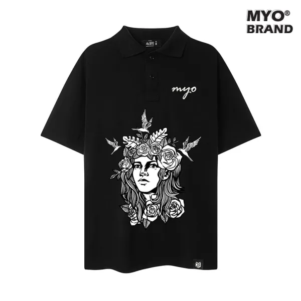 Áo Thun Polo Tay Lỡ Form Rộng MYO In Tattoogirlx Q015