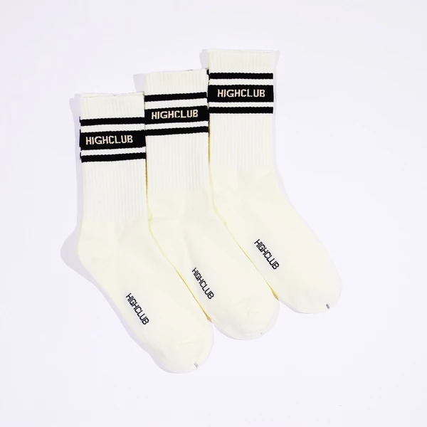 TẤT/VỚ CỔ CAO HIGHCLUB MÀU KEM BASIC SOCKS - CREAM WHITE