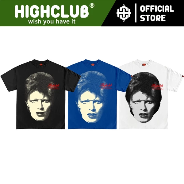Áo Thun JONES TEETay Lỡ Unisex Nam/Nữ màu ĐEN/TRẮNG/XANH DƯƠNG Cổ Tròn PHỐI CỔ - HIGHCLUB Brand Chính Hãng