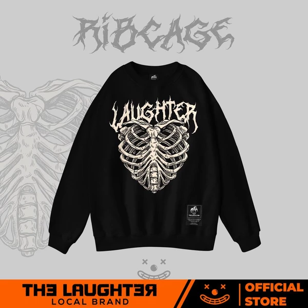 Local brand LAUGHTER RIBCAGE SWEATER - ÁO SWEATER DÀI TAY STREETWEAR - NỈ CHÂN CUA 350gsm