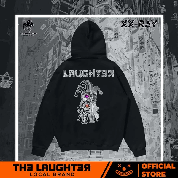 Local brand [The Laughter] XX-Ray Âm Bản Áo MŨ HOODIE - NỈ DA CÁ
