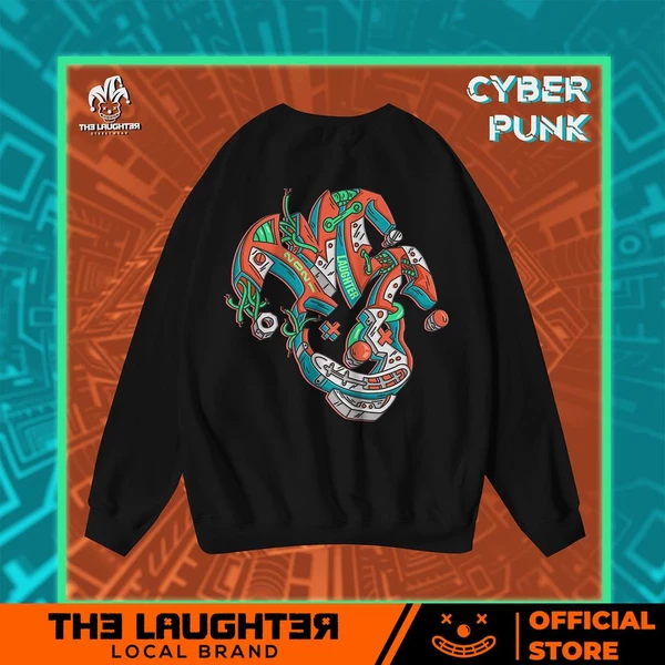Local brand The Laughter -  CyberPunk Áo DÀI TAY SWEATER - NỈ DA CÁ