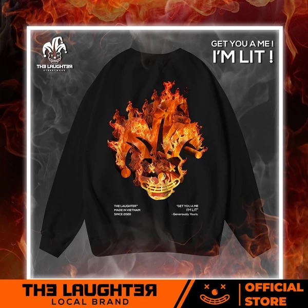 Local brand The Laughter - SWEATER FIRE -Áo DÀI TAY NỈ DA CÁ