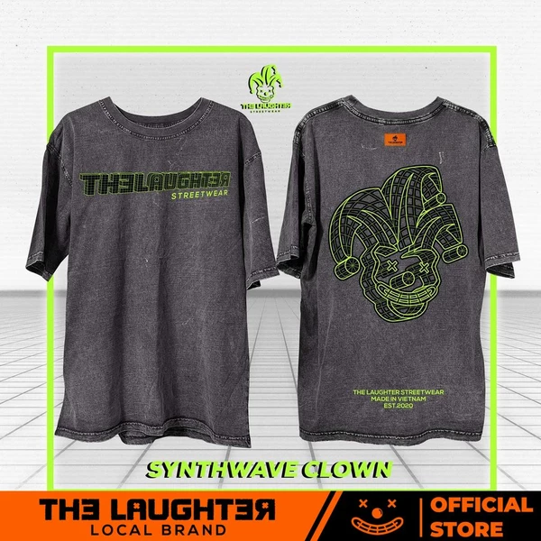 Local brand [The Laughter] SYNTHWAVE Wash Tee - Áo phông wash oversize