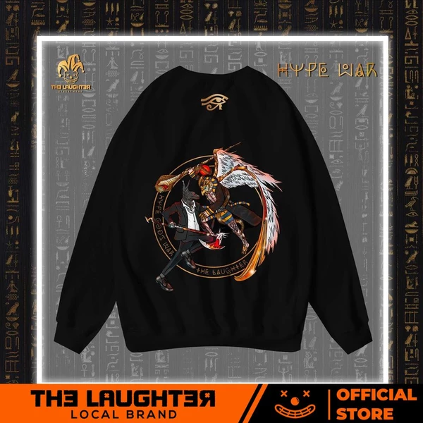 Local brand LAUGHTER HYPE WAR - Áo nỉ dài tay oversized cotton