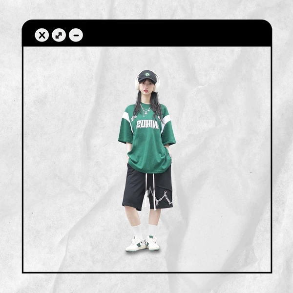 Áo thun raglan nam nữ tay lỡ oversize form rộng Zukik - Racing Tee