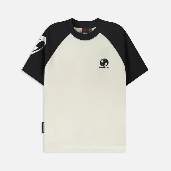 Áo thun NEEDS OF WISDOM Boxy Raglan Tee - Cream/Black - Local Brand Chính Hãng