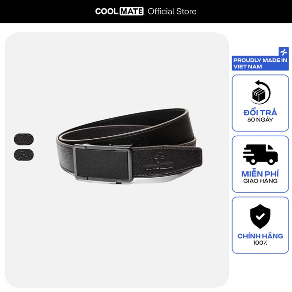 [MUA 3 GIẢM 12%]Thắt lưng nam Coolmate da bò Mill khoá gài bấm