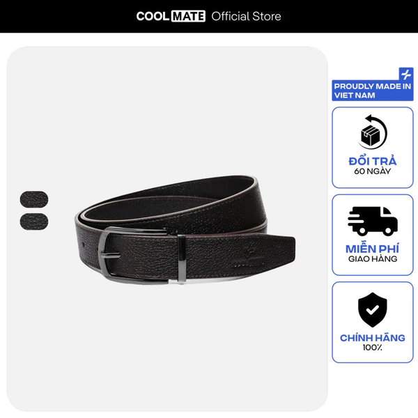 [MUA 3 GIẢM 12%]Thắt lưng nam Coolmate da bò Mill khoá gài kim
