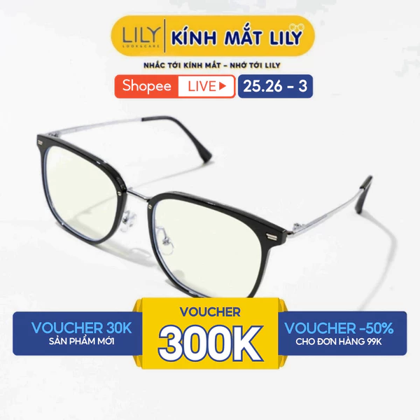 Gọng kính thời trang nam nữ LILYEYEWEAR chất liệu kim loại chắc chắn phù hợp với nhiều khuôn mặt 11025