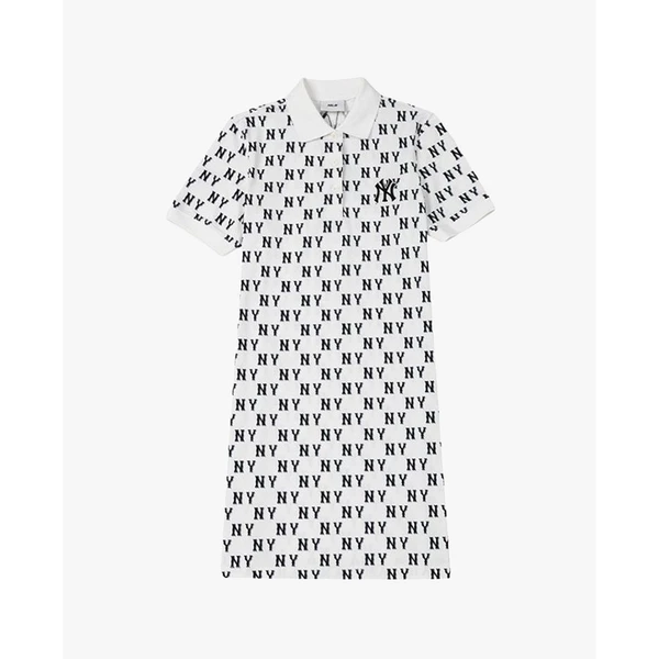 MLB - Đầm polo nữ mini cổ bẻ tay ngắn hoạ tiết monogram_3FOPM0643-50CRS