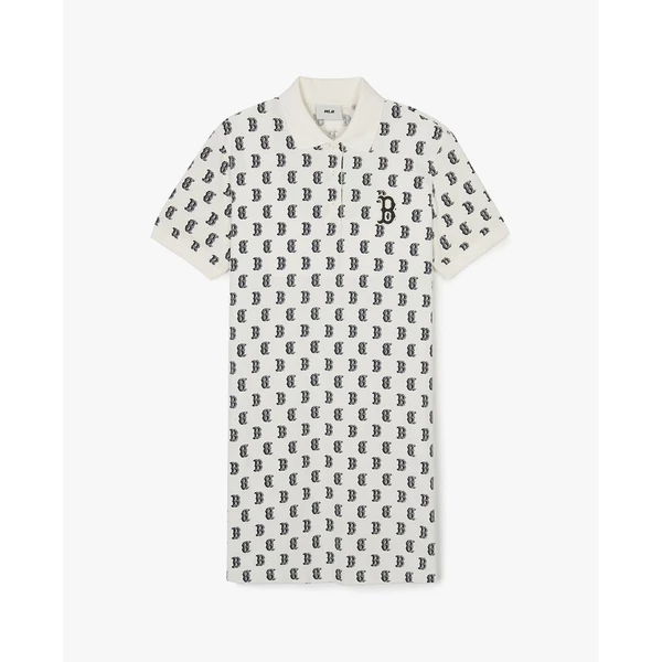 MLB - Đầm polo nữ cổ bẻ tay ngắn mini Mono Monogram Piqué_3FOPM0143-43CRS
