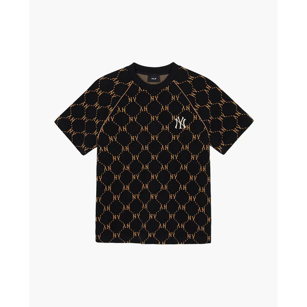 MLB - Áo thun unisex cổ tròn tay ngắn Jacquard Dia Monogram_3ATSM0144-50BKS