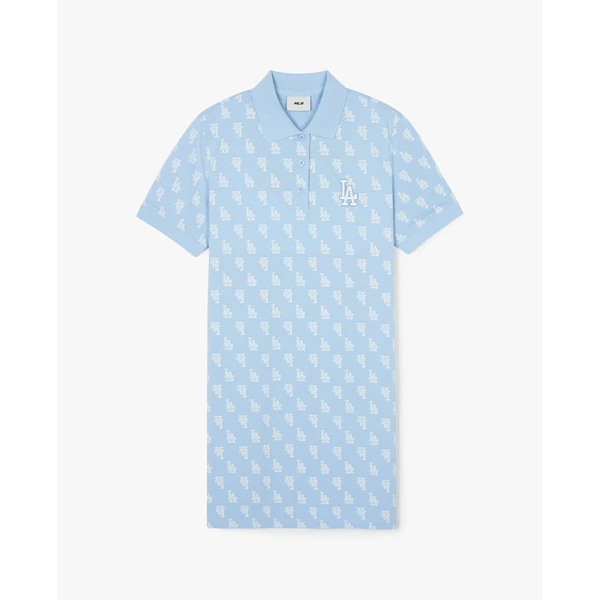 MLB - Đầm polo nữ cổ bẻ tay ngắn mini Mono Monogram Piqué_3FOPM0143-07SBS