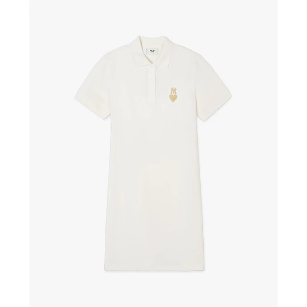 MLB - Đầm polo nữ cổ bẻ tay ngắn mini Heart Piqué_3FOPH0143-50CRS