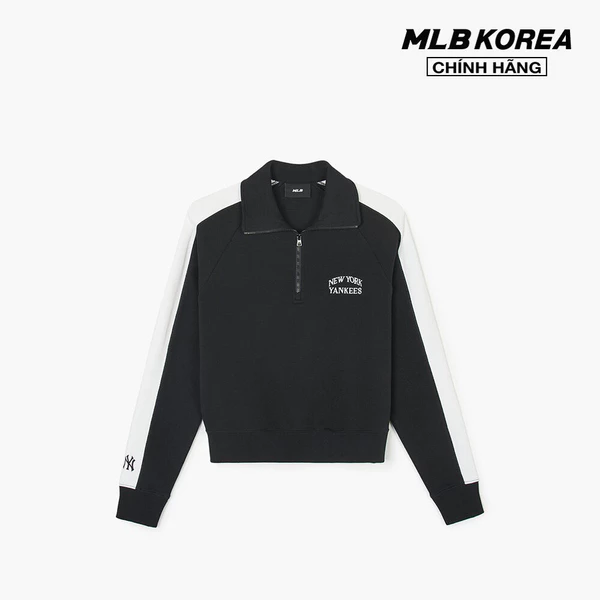 MLB - Áo sweatshirt nữ cổ bẻ tay dài Sportive Varsity Crop Half Zip Up_3FMTV1141-50BKS