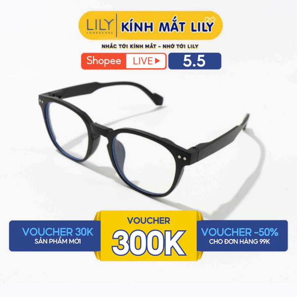 Kính mắt thời trang nam nữ LILYEYEWEAR gọng nhựa bền chắc chắn dễ đeo phù hợp với mọi khuôn mặt 81020