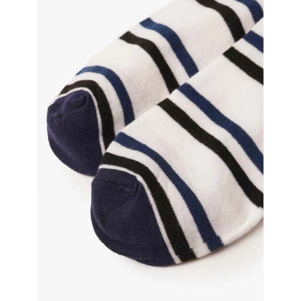 Vớ nam dài phối sọc trắng đen 4MEN, tất cổ cao basic, co giãn, vải cotton thấm hút mồ hôi VO072