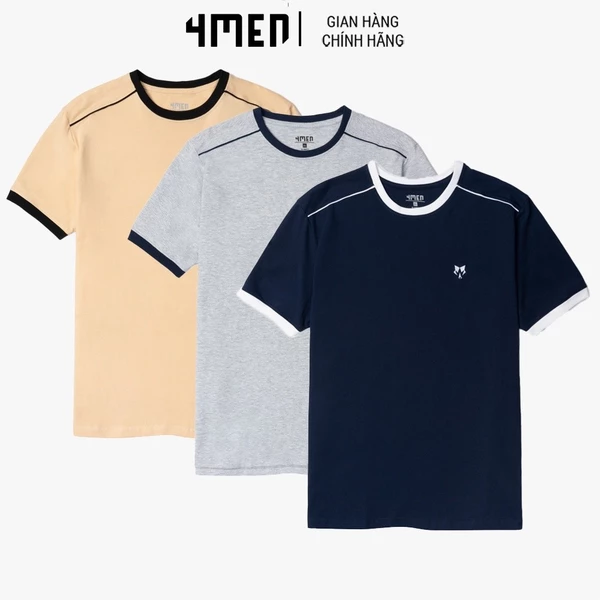 Áo Thun Nam Slimfit Fox 4MEN AT115, thêu họa tiết, cotton thoáng mát, mềm mại, co giãn 4 chiều