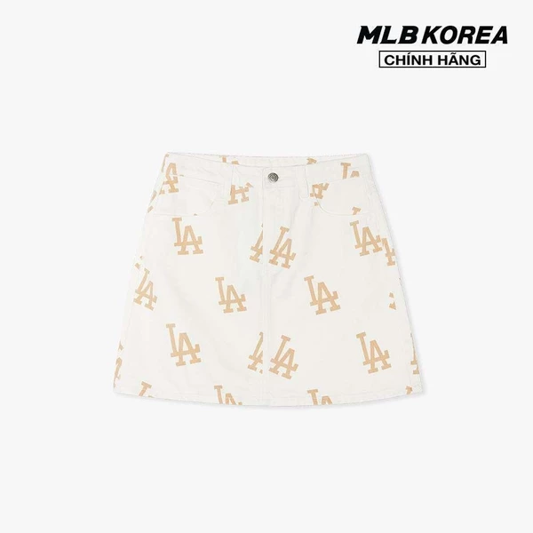 MLB - Chân váy denim mini phom chữ A Basic Multi Megalogo Print_3FDSB0143-07CRS