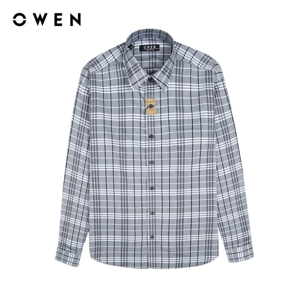 OWEN - Áo sơ mi dài tay Regular Fit AR230636DT màu Ghi chất liệu Bamboo