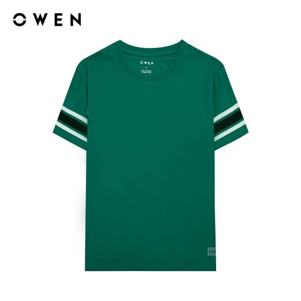 OWEN - Áo Tshirt ngắn tay Body Fit TSN231460 màu Xanh lá chất liệu CVC Spandex