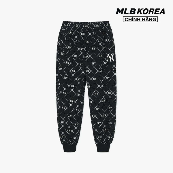 MLB - Quần jogger unisex lưng thun Diamond Monogram Jacquard_3APTM0134-50BKS
