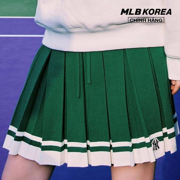 MLB - Chân váy xếp li mini Classic Sports Striped Knit Pleated_3FSKG0236-50GNS