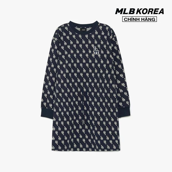 MLB - Đầm mini cổ tròn tay dài Classic Monogram Jaquard Overfit_3FOPM0134-07NYD