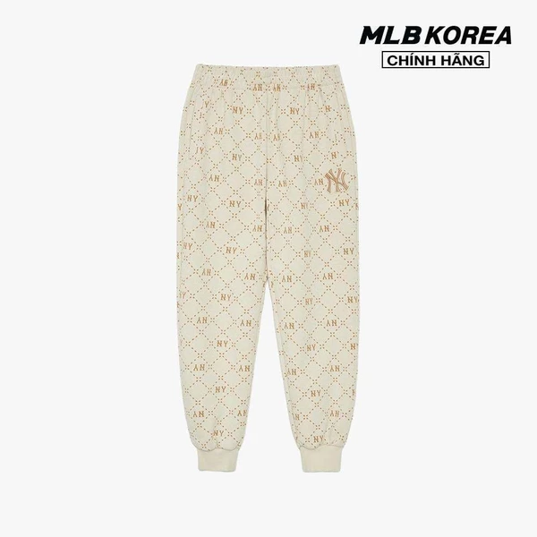 MLB - Quần jogger unisex lưng thun Diamond Monogram Jacquard_3APTM0134-50CRD
