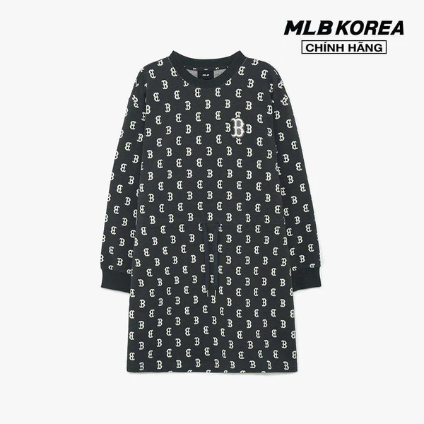 MLB - Đầm mini cổ tròn tay dài Classic Monogram Jaquard Overfit_3FOPM0134-43CGS