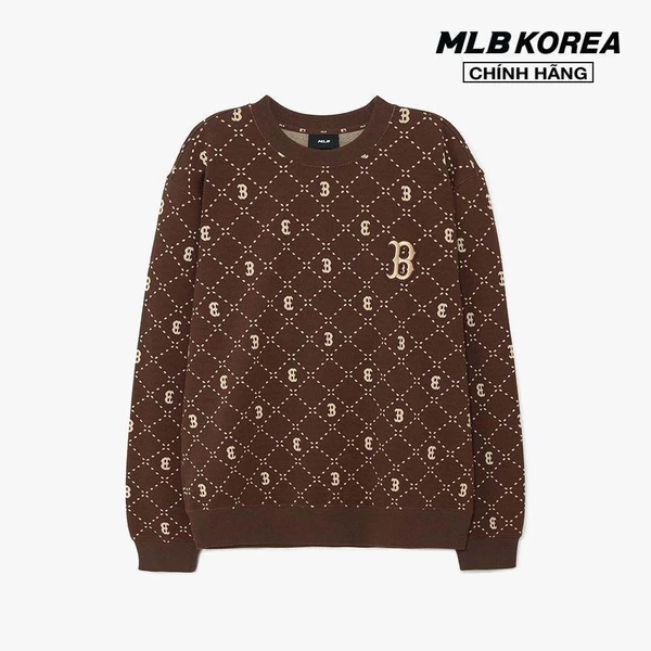 MLB - Áo sweatshirt unisex cổ tròn tay dài Diamond Monogram Jacquard_3AMTM0134-43BRD