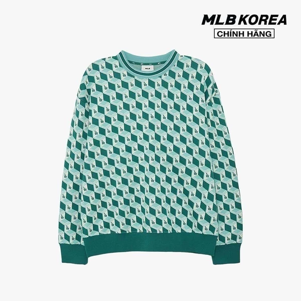 MLB - Áo sweatshirt unisex cổ tròn tay dài Cube Monogram Allover Jaquard_3AMTM0434-07MTD