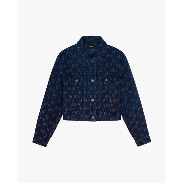 MLB - Áo khoác denim nữ phom croptop Gradient Jacquard Monogram_3FDKM0244-50INS