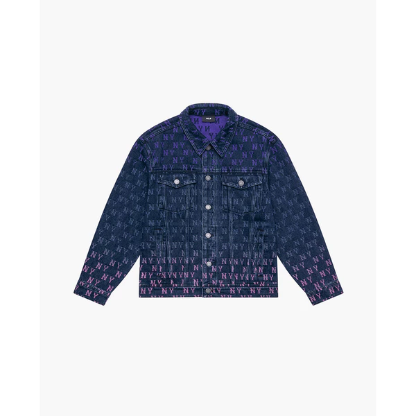 MLB - Áo khoác denim unisex cổ bẻ tay dài Monogram Reading Collection_3ADKM0144-50INS