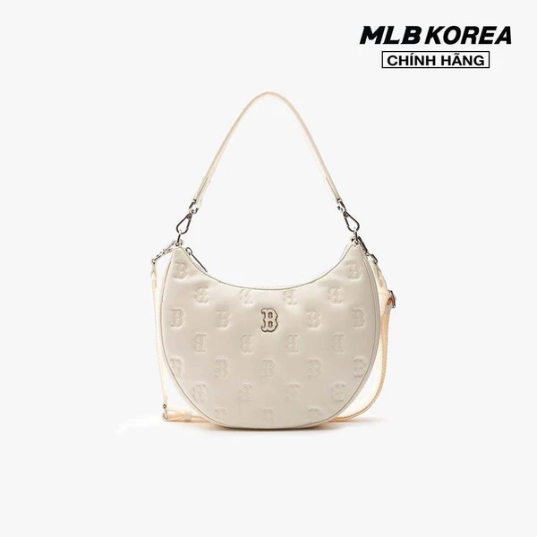 MLB - Túi đeo vai nữ hình bán nguyệt Classic Monogram Embo_3ABQS093N-43CRD