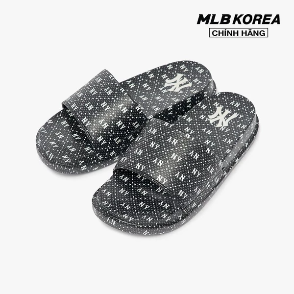 MLB - Dép quai ngang unisex Chunky Mound Diamond Monogram_3ALPCDM33-50BKS