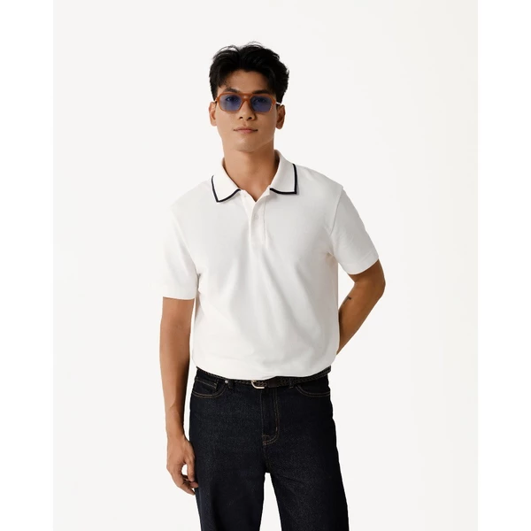 Áo Polo Ngắn Tay Vải S.Café Phối Cổ Form Fitted - Routine 10S25POL004
