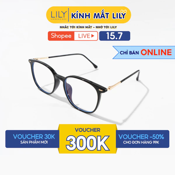 Kính mắt nam nữ LILYEYEWEAR bọc kim loại chắc chắn kiểu dáng thời trang phù hợp với nhiều khuôn mặt 1118