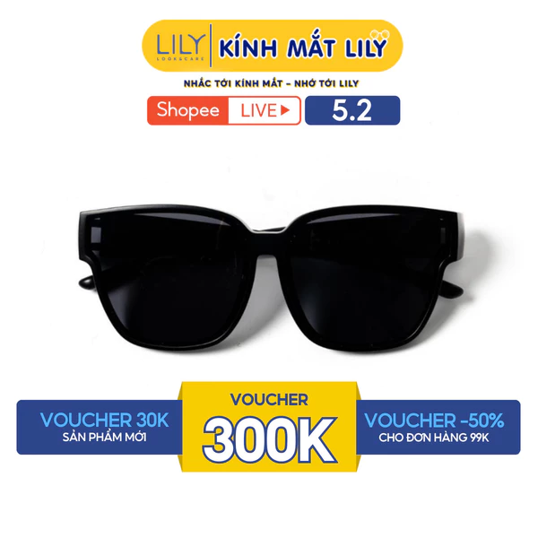 Kính mát vuông nam nữ LILYEYEWEAR kính nhựa cứng cáp chống tia UV400 bảo vệ mắt kiểu dáng thời trang 88010