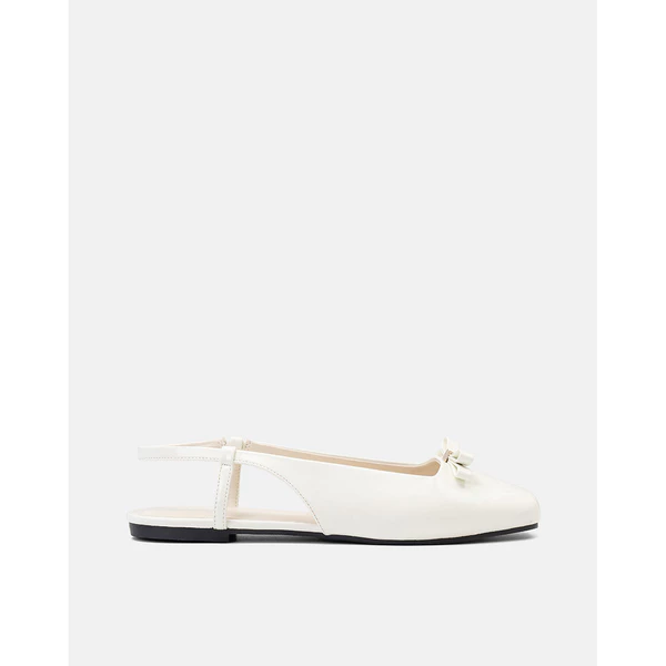 Giày Búp Bê Nữ 1cm Thời Trang JUNO Slingback Đế Bệt Phối Nơ BB01149