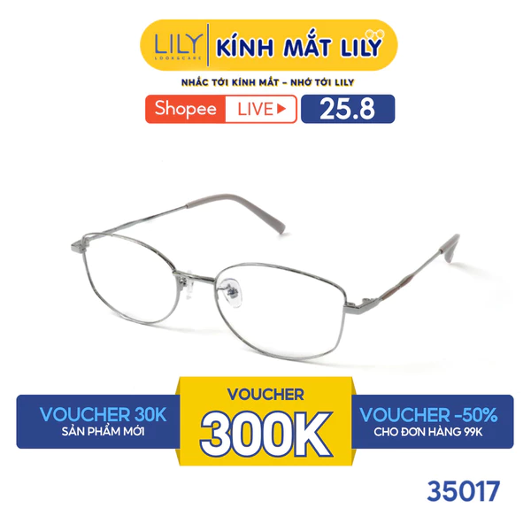 Gọng kính mắt đa giác nam nữ LILYEYEWEAR chất liệu kim loại cao cấp kiểu dáng hiên đại màu sắc thời trang 35017