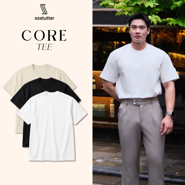 Áo Thun Nam SSSTUTTER Core Tee Form Relaxed Cotton Cao Cấp Thoáng Mát Basic Dễ Phối Đồ