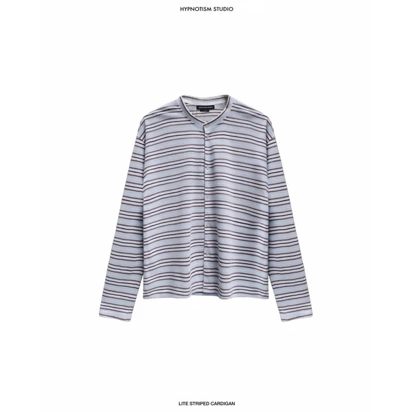 Hypnotism Lite Striped Cardigan Áo cardigan cotton dệt kim thiết kế sọc ngang cổ tròn (Hỏa tốc)