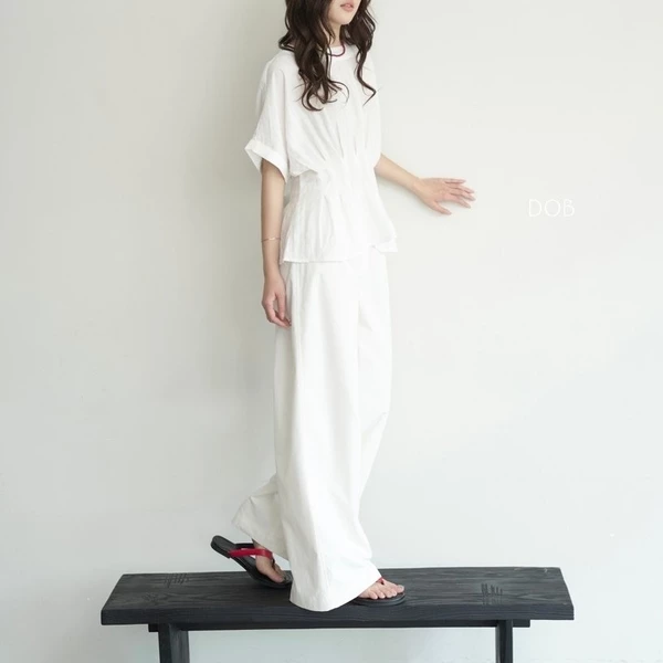 DOB - Quần kaki nữ dáng suông ống rộng có ép keo I Reni Pant I