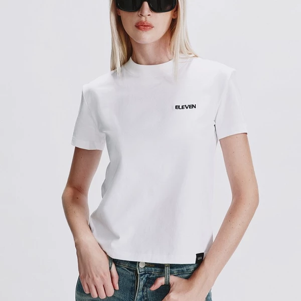 Eleven - Áo Thun Baby Tee Nữ Thêu Chữ | Màu Trắng