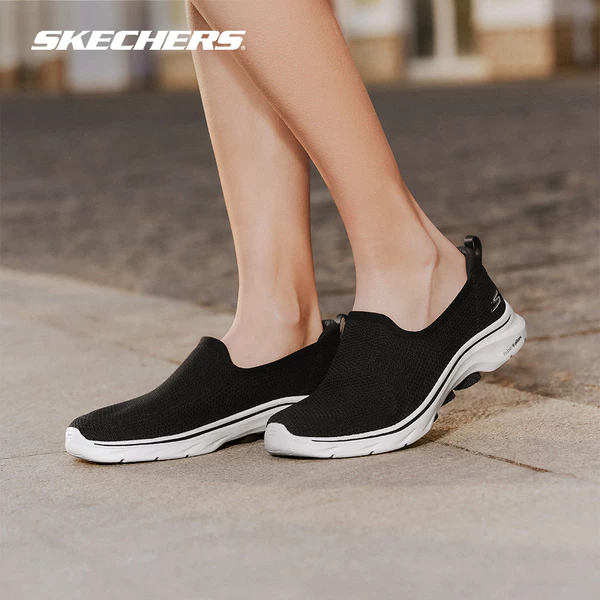 Giày Thể Thao Nữ Skechers GOwalk 7 Ivy Đi Bộ-125218-BKW Air-Cooled Goga Mat