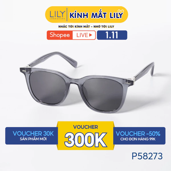 Kính mát thời trang nam nữ LILYEYEWEAR chất liệu nhựa cao cấp chắc chắn, mắt kính phân cực chống UV400 bảo vệ mắt P58273